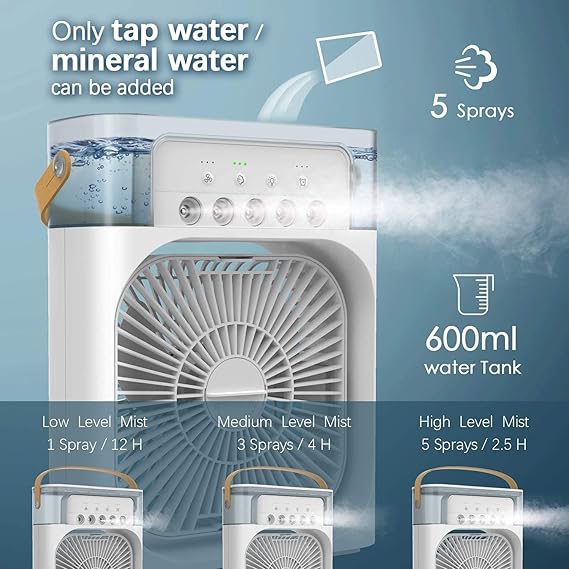 Portable Cooler Fan with Mist